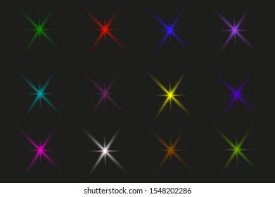 
multi-colored glare on a black background