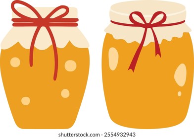 Multi-colored glass or ceramic jars vector