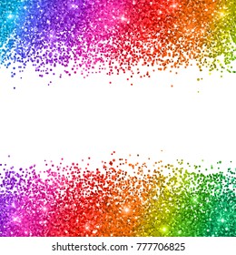 Multicolored glitter on white background. Vector
