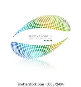 Multicolored globe vector. Oval sphere abstract desing. Colorful dots design. Sphere Dots.Vector Sphere. Oval Sphere.Vector Sphere. Sphere Illustration. Sphere Halftone.Sphere Logo. Icon Sphere. 