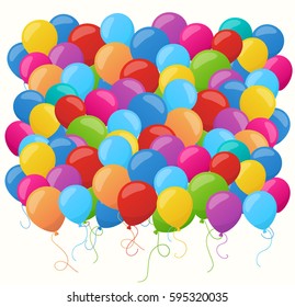 Multicolored glossy air balloons background. Vector Illustration