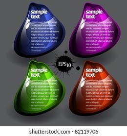 multicolored glossy label with a transparent shadow