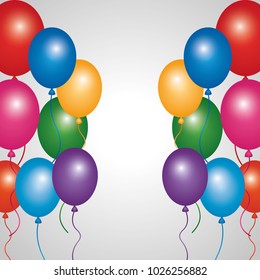 multicolored glowing balloons decoration festive party