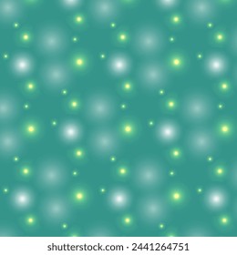 multi-colored glowing objects on a green background
