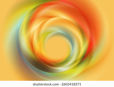 Multicolored glowing smooth circles abstract modern glossy background. Vector futuristic tech design