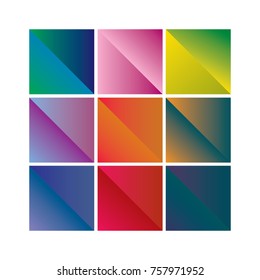 Multicolored gradient background design. Modern creative vector gradient set for flyer, poster, banner, brochure, web, app, filter, background, etc.