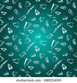 Multicolored gradient background with glass shards