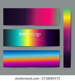 Multicolored gradient banners for design and advertising