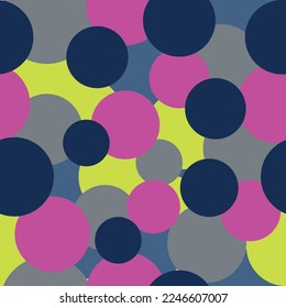 Multicolored gradient geometric background.   Seamless chaos circles pattern. Pattern of colorful bubbles.