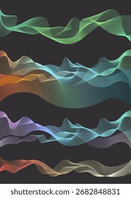 Multicolored gradient ribbons made of lines