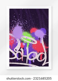 multicolored graffiti background with letters, bright colored lettering tags in the style of graffiti street art. Vector illustration set
