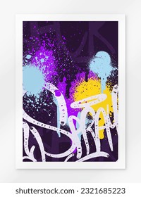 multicolored graffiti background with letters, bright colored lettering tags in the style of graffiti street art. Vector illustration set
