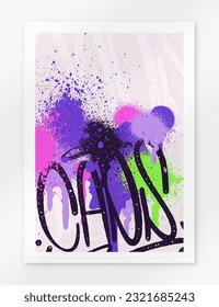 fondo de graffiti multicolor con letras, etiquetas con letras de colores vivos al estilo del arte callejero del graffiti. Conjunto de ilustraciones vectoriales
