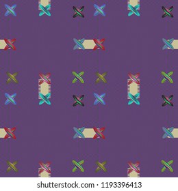 Multicolored great magical abstract background vintage charming jeans tissue seamless.