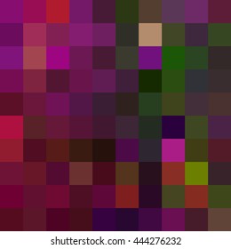 Multicolored Green and violet mosaic square format tiles. Square format mosaic vector. Multicolored mosaic vector. Colorful mosaic vector. Playful colors mosaic. Pixelate picture. Green and magenta