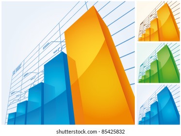 Multicolored growing charts.