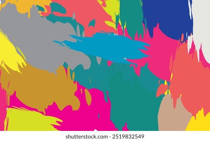 Multicolored grunge abstract brush stroke background