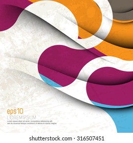 multicolored grunge wave lines elements leaflet brochure texture business background