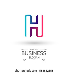 Multi-colored H Letter Logo, alphabet logo design.