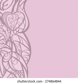 Multicolored hand drawn Zentangle floral card. Vector template design for card or poster. 