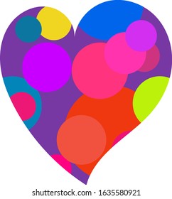 Multicolored heart. Isolated vector illustration