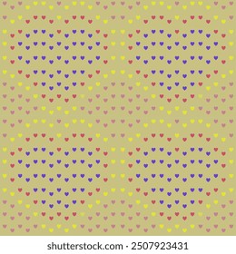 Multicolored heart pattern graphic design