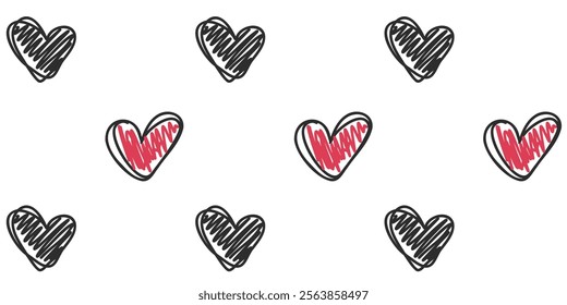 Multicolored hearts seamless vector design 