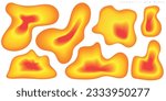 multicolored heat map, with organic shapes