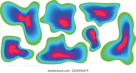 multicolored heat map, with organic shapes