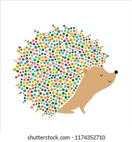 Multicolored hedgehog for design