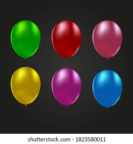 Multicolored helium vector balloons illustration 