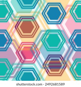 multicolored hexagon pattern on brown Hexagon multicolor pattern.