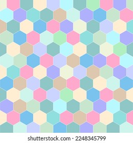 The multi-colored hexagons on the background. The vibrant colors.