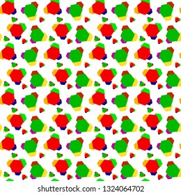Multicolored hexagons on a white background, seamless pattern, for design, vector