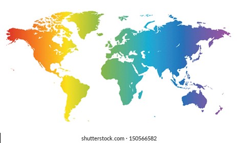 Multicolored high quality vector map of the World.