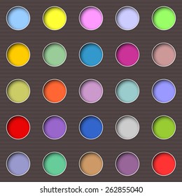 Multicolored holes on a dark background. Abstract seamless background.