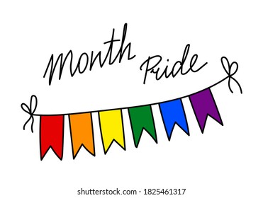 MULTI-COLORED HOLIDAY FLAGS ON A WHITE BACKGROUND IN VECTOR
