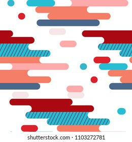 Multicolored horizontal lines on white background. Abstract pattern. seamless pattern with abstract color horizontal spots