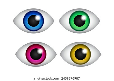 multicolored human eye vector illustration on white background