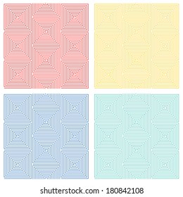 Multicolored Hypnotic Background Seamless Pattern.
