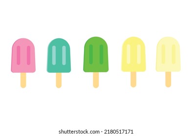 multicolored ice cream collection vector illustration isolated on white background