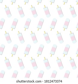 Multicolored ice cream, frozen juice, seamless vector pattern