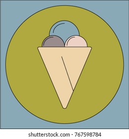 Multicolored ice cream icon - vector.