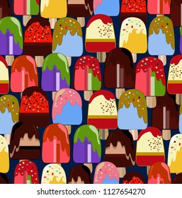 multicolored ice cream seamless background