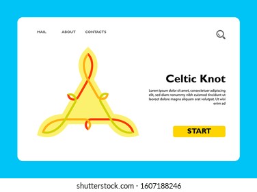 Multicolored icon of Celtic knots of triangle shape