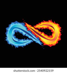 Signo de infinito multicolor sobre el negro
