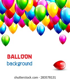 Multicolored inflatable balloons isolated on white background