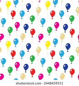 Multi-colored inflatable balls. Seamless pattern. 