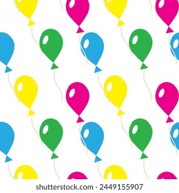 Multi-colored inflatable balls. Seamless pattern. 