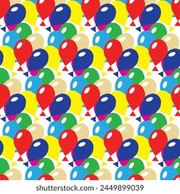 Multi-colored inflatable balls. Seamless pattern. 